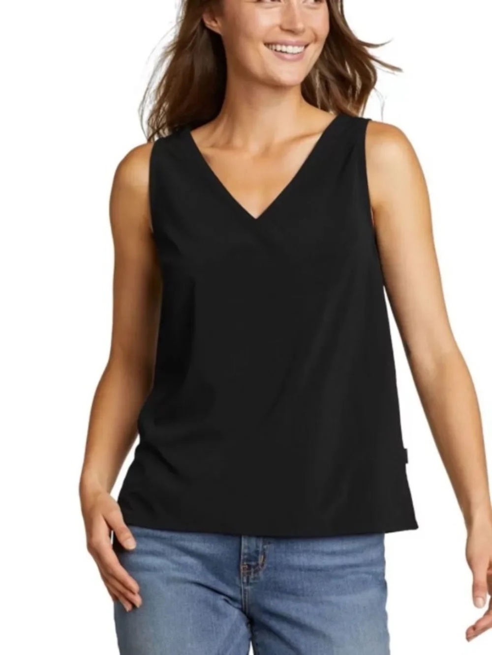 Eddie Bauer | Womens Eddie Bauer Departure V-Neck Tank | Large | Black